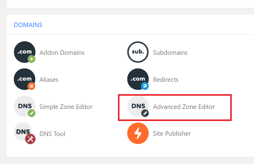 cPanel Advanced Zone Editor