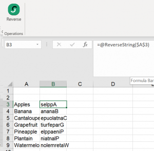 Reverse string in Excel Result